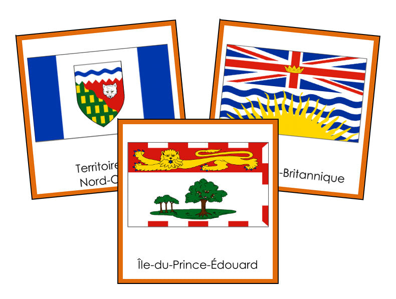 French - Flags of Canada - Drapeaux du Canada - Montessori Print Shop Digital Download
