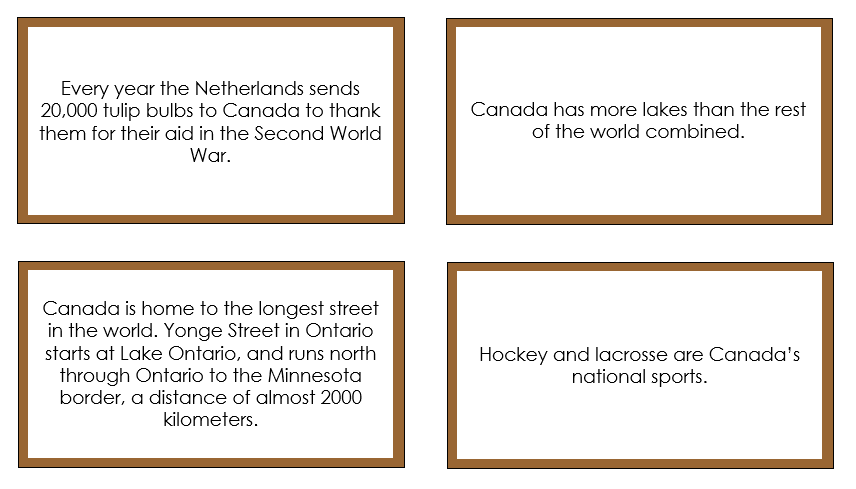 Printable Canada Fun Fact Cards - Montessori Print Shop Digital Download