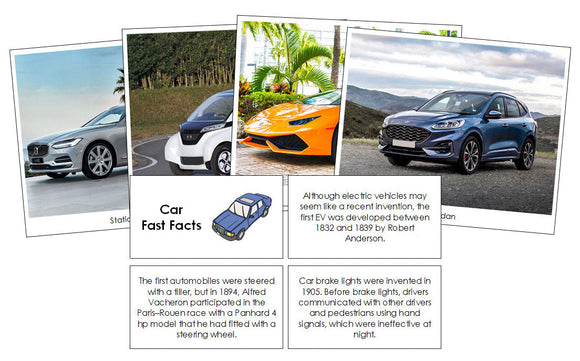 Car Fast Facts and Pictures - Montessori Print Shop Digital Download