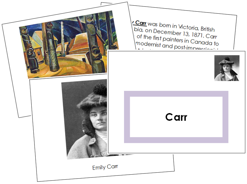 Emily Carr Art Book (color-coded) - Montessori Print Shop Digital Download