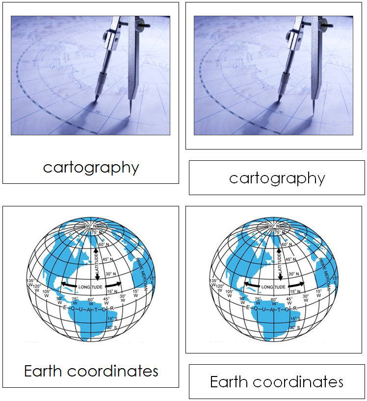 Cartography Nomenclature 3-Part Cards - Montessori Print Shop