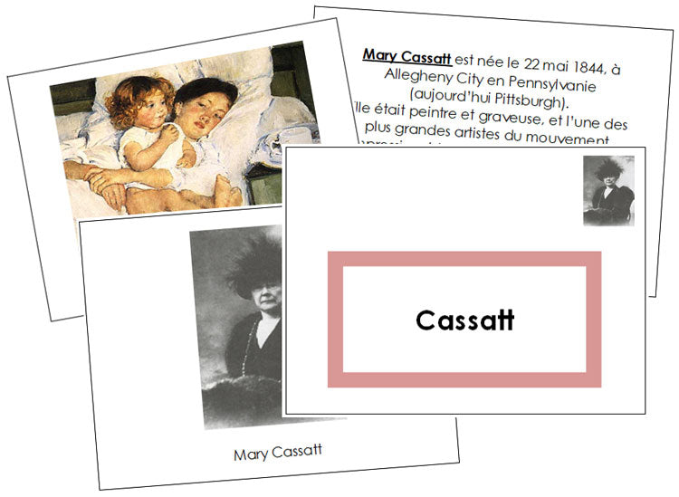 French - Mary Cassatt Art Book (color-coded) - Montessori Print Shop Digital Download