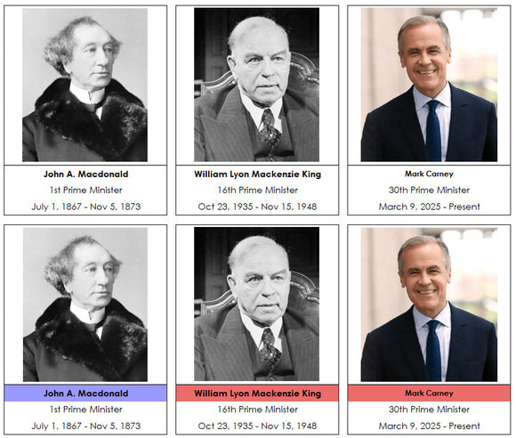 Canadian Prime Minister Cards - Montessori Print Shop
