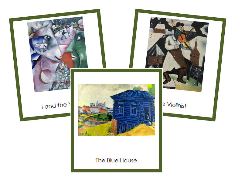 Marc Chagall Art Cards (borders) - Montessori art materials