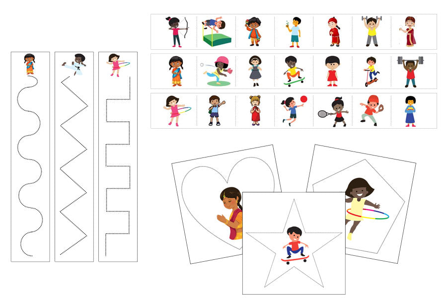 Children Cutting Work - Montessori Print Shop Digital Download preschool activity