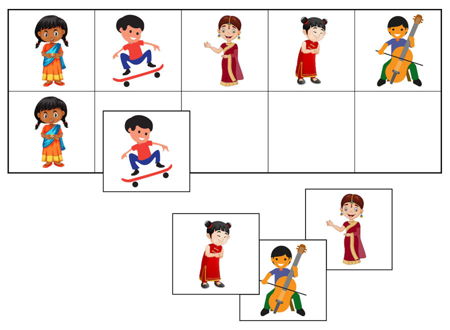 Children Match-Up & Memory Game - Montessori Print Shop Digital Download preschool activity