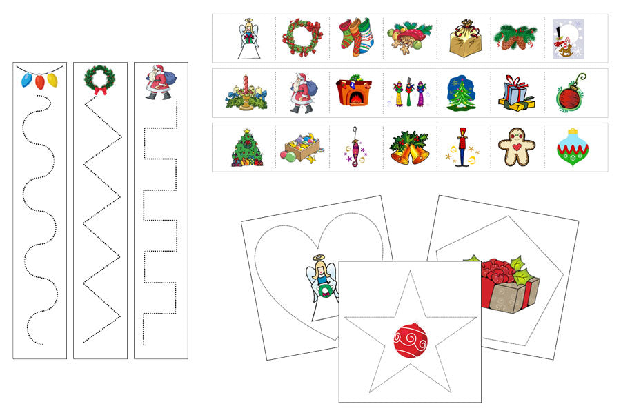 Christmas Cutting Work - Preschool Activity - Montessori Print Shop Digital Download