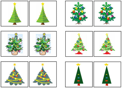 Christmas Tree Match-Up & Memory Game - Montessori Print Shop Digital Download