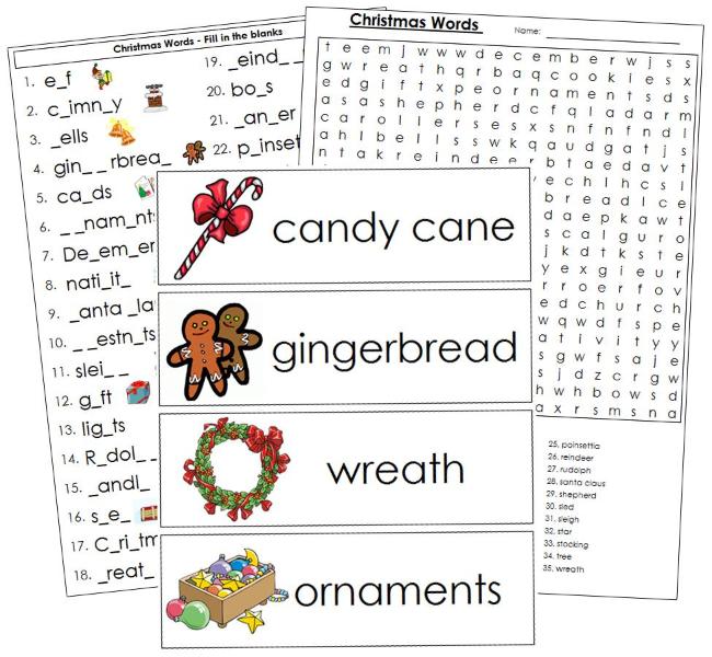 Christmas Word Wall - Montessori Print Shop Digital Download