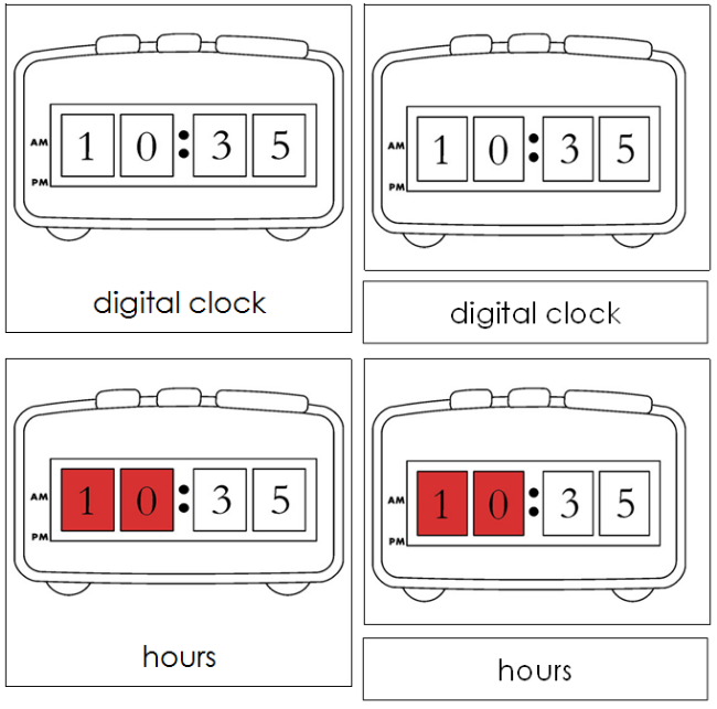 Parts of a Clock 3-Part Nomenclature Cards - Montessori Print Shop Digital Download