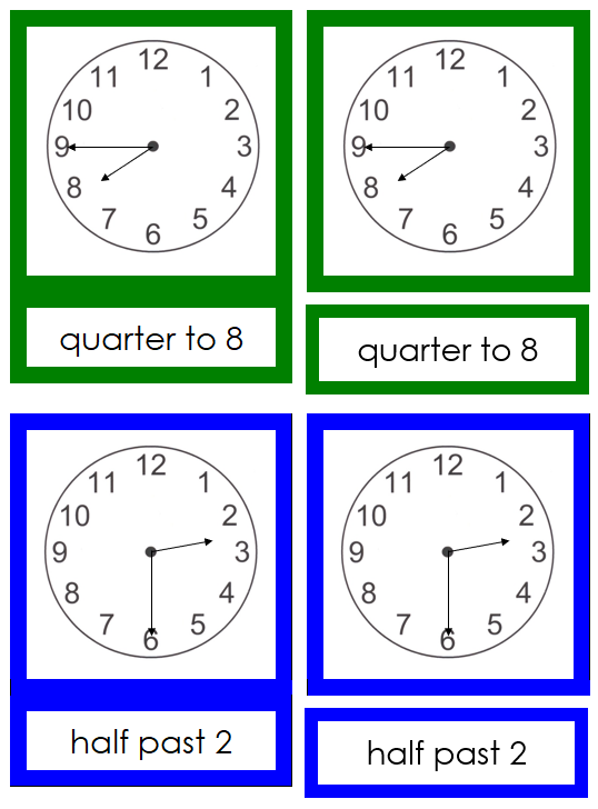 Montessori 3-Part Clock Cards - Montessori Print Shop