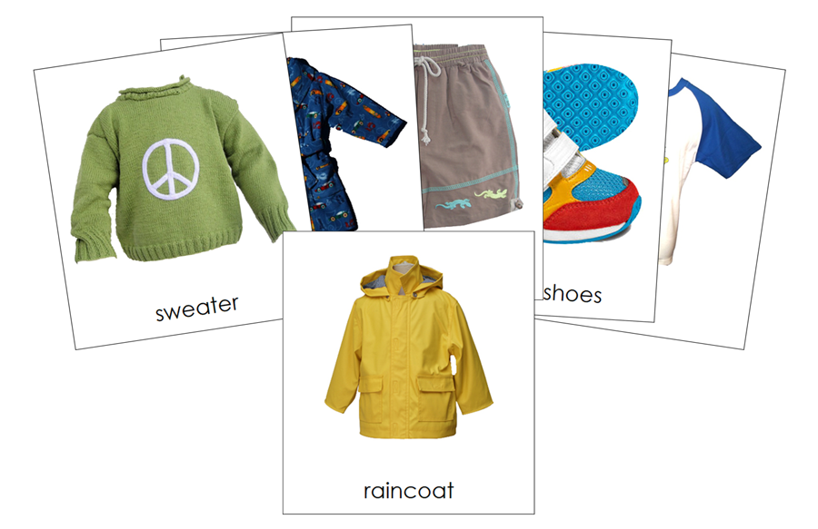 Types of Clothing 3-Part Cards - Montessori Print Shop Digital Download