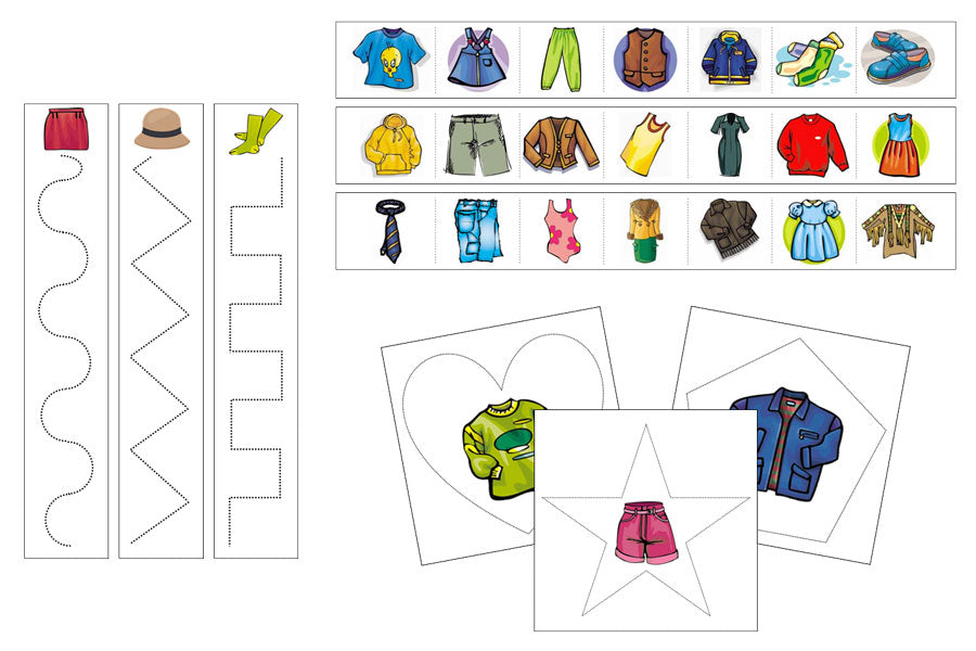 Clothing Cutting Work - Preschool Activity - Montessori Print Shop Digital Download