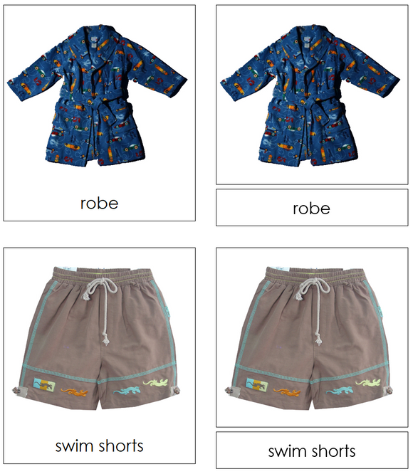 Types of Clothing 3-Part Cards - Montessori Print Shop Digital Download