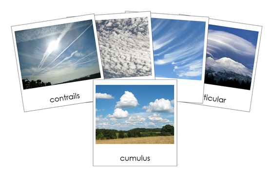 Types of Clouds 3-Part Nomenclature Cards - Montessori Print Shop Digital Download