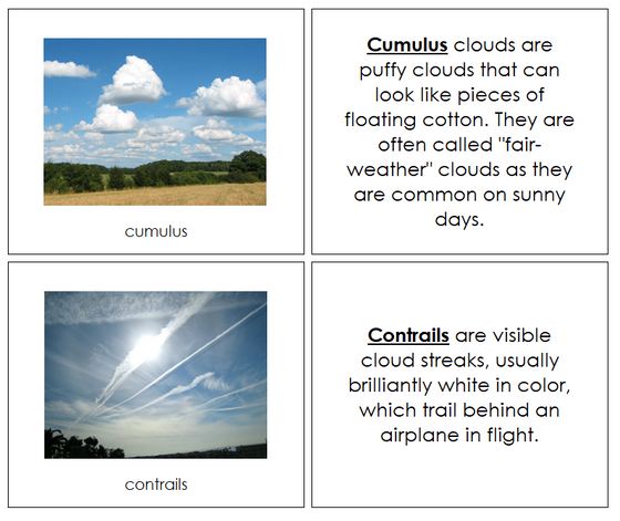 Cloud Nomenclature Book - Montessori Print Shop