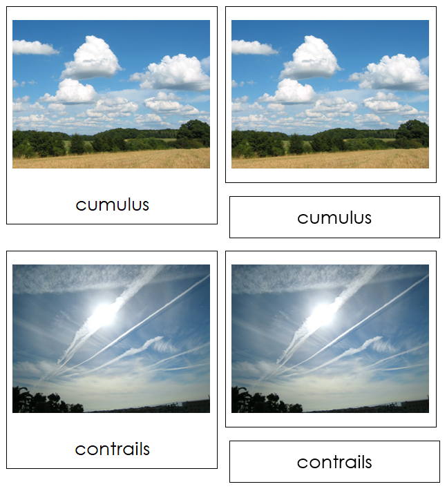 Types of Clouds 3-Part Nomenclature Cards - Montessori Print Shop Digital Download
