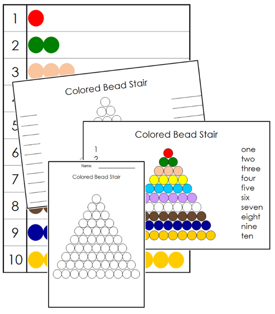 Montessori Colored Bead Bars Control Chart & Masters - Montessori Print Shop Digital Download