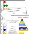 Montessori Colored Bead Stair Outlines - Montessori Print Shop