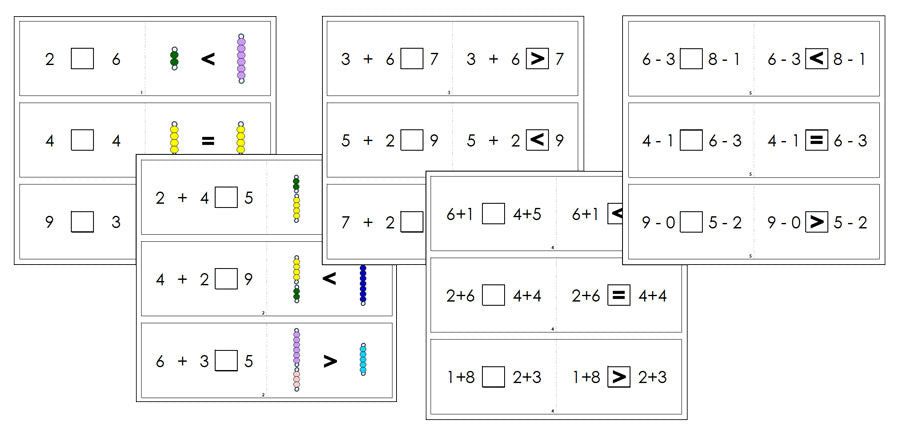 Colored Bead Bars & Numbers (Equalities & Inequalities) - Montessori Print Shop Digital Download