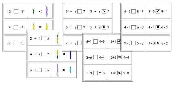 Colored Bead Bars & Numbers (Equalities & Inequalities) - Montessori Print Shop