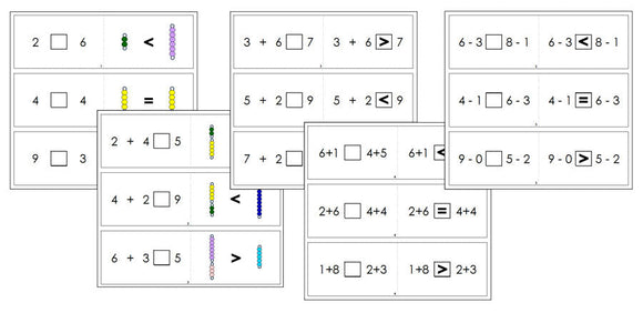 Colored Bead Bars & Numbers (Equalities & Inequalities) - Montessori Print Shop