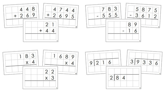 Math Operations Command Cards Bundle