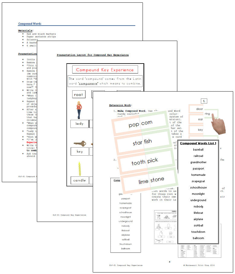 Elementary Montessori Compound Key Experience - Montessori Print Shop Digital Download
