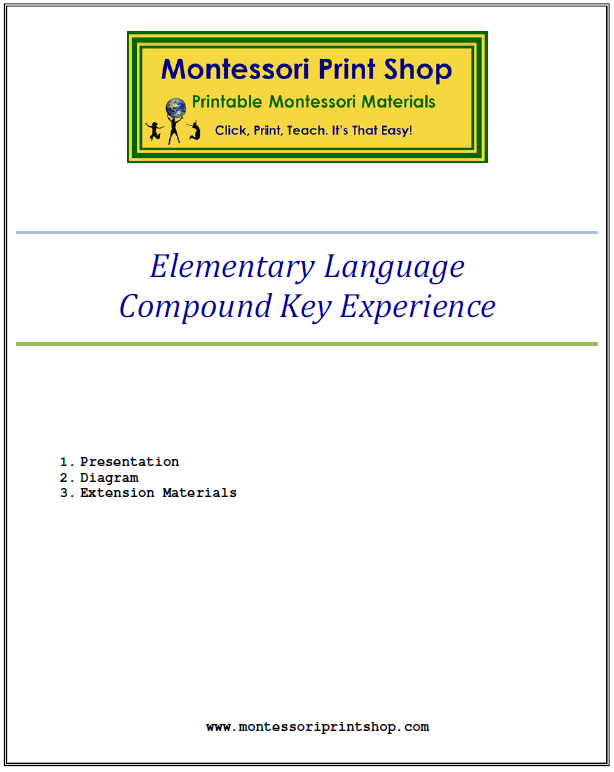 Elementary Montessori Compound Key Experience - Montessori Print Shop Digital Download