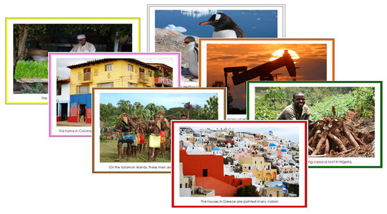 World Continent Cards Bundle (color borders) - Montessori Print Shop Digital Download