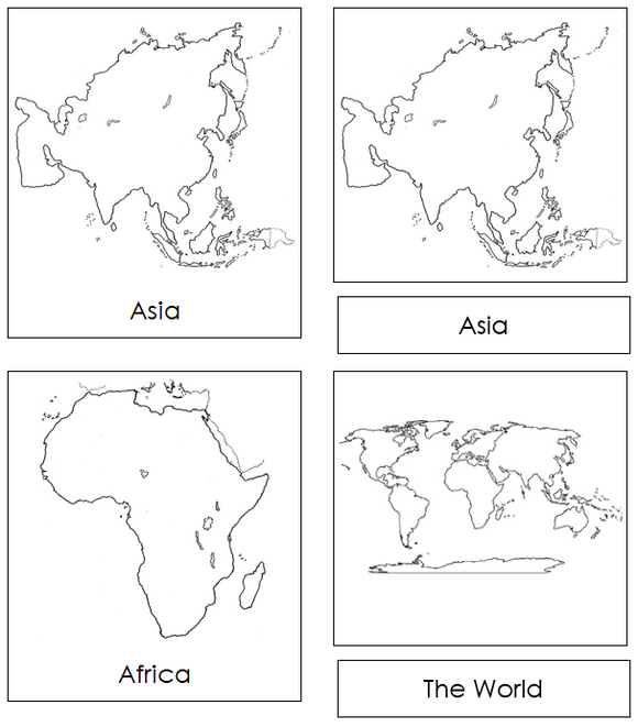 3-Part Continent Cards - Montessori Print Shop Geography