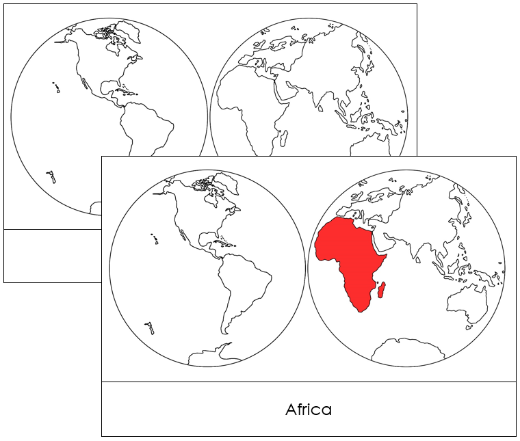 Continents by Hemisphere - Montessori Print Shop Digital Download