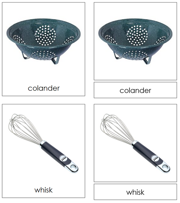 Types of Cookware Items 3-Part Cards - Montessori Print Shop Digital Download