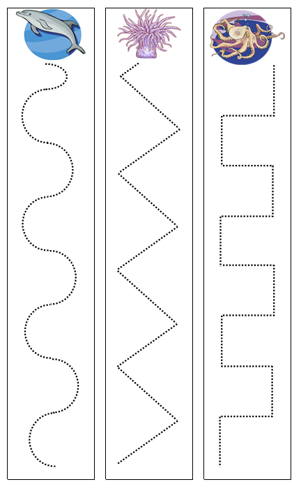 Coral Reef Cutting Work - Montessori Print Shop Digital Download Preschool Scissor Practice