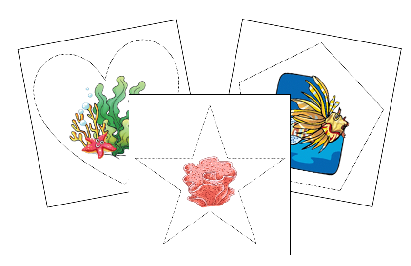 Coral Reef Cutting Work - Montessori Print Shop Digital Download Preschool Scissor Practice