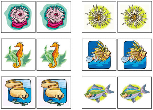 Coral reef Match-Up & Memory Game - Montessori Print Shop Digital Download