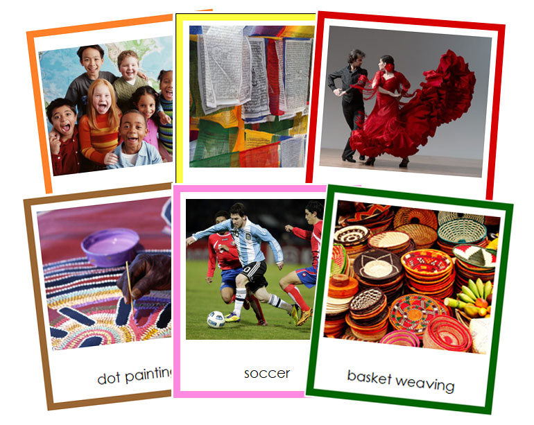 World Culture Cards Bundle (color borders) - Montessori Print Shop Digital Download
