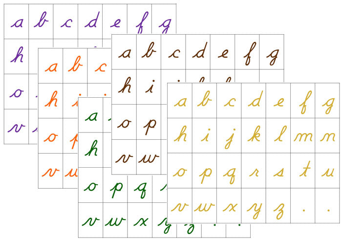 Montessori Alphabet Letters (cursive) - Set 2 - Montessori Print Shop Digital Download