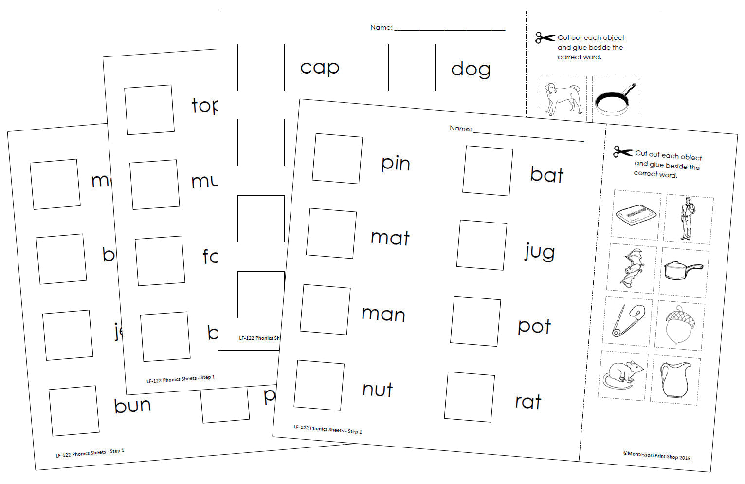 Phonetic Cut & Paste Step 1 - Montessori Print Shop Digital Download