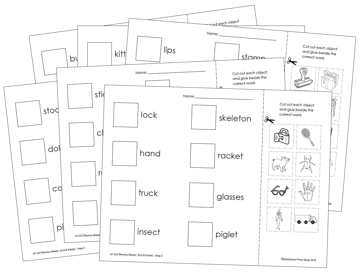 Phonetic Cut & Paste Step 2 - Montessori Print Shop Digital Download