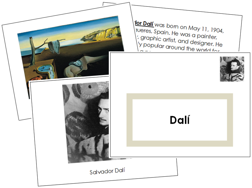 Salvador Dalí Art Book (color-coded) - montessori art materials