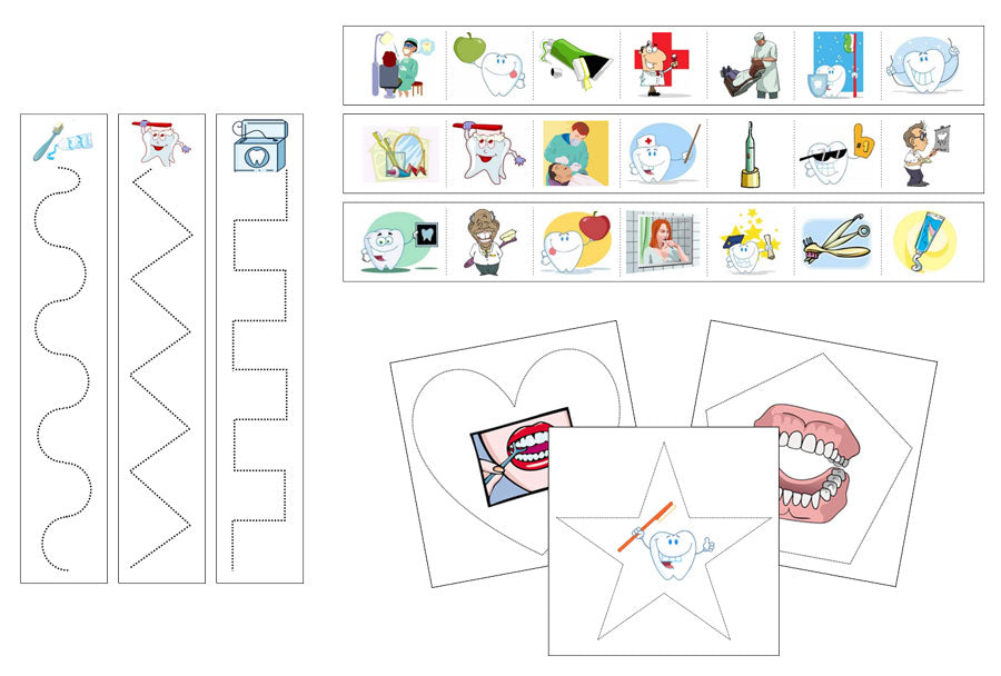 Dental Cutting Work - Preschool Activity - Montessori Print Shop Digital Download