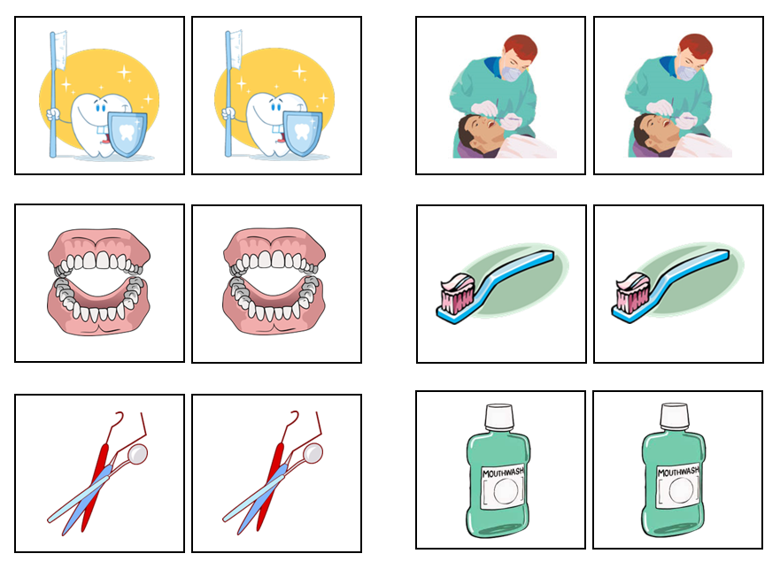 Dental Match-Up & Memory Game - Montessori Print Shop preschool activity