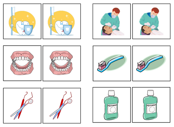 Dental Match-Up & Memory Game - Montessori Print Shop Digital Download preschool activity