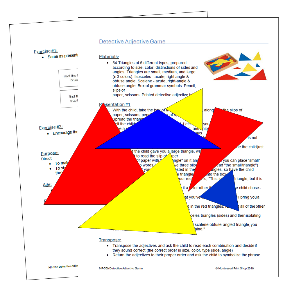 Montessori Detective Adjective Game & Instructions - Montessori Print Shop Digital Download