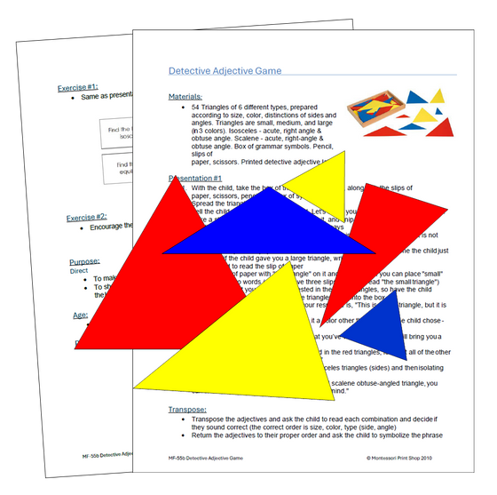 Montessori Detective Adjective Game & Instructions - Montessori Print Shop Digital Download