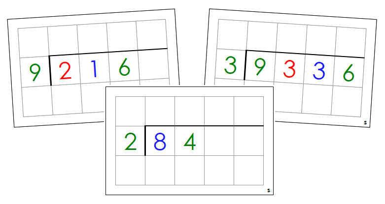 Montessori Division Command Cards (color) - Montessori Print Shop Digital Download