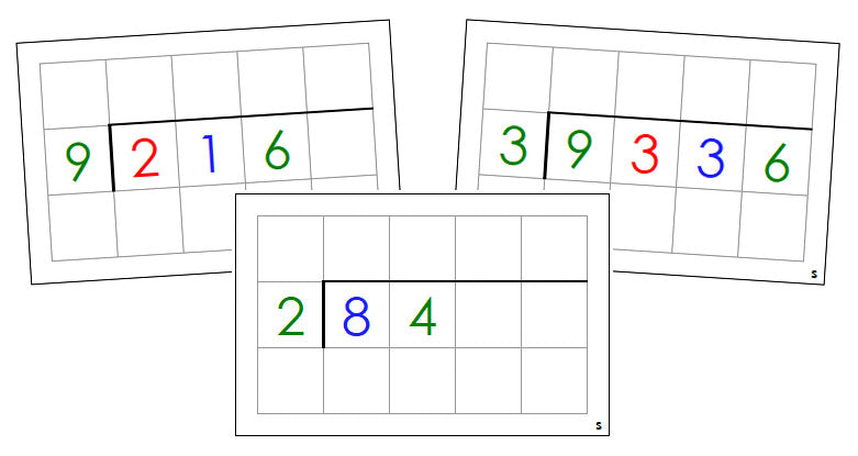 Montessori Division Command Cards (color) - Montessori Print Shop