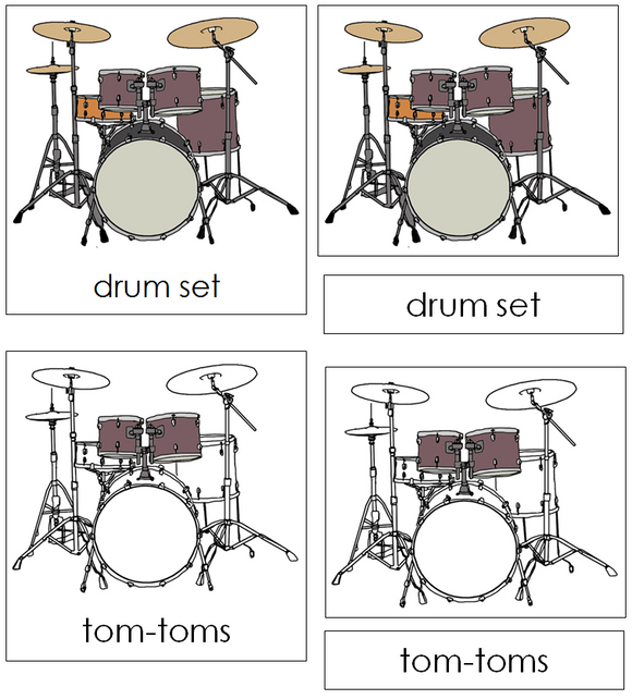 Drum Set Nomenclature Cards - Montessori Print Shop