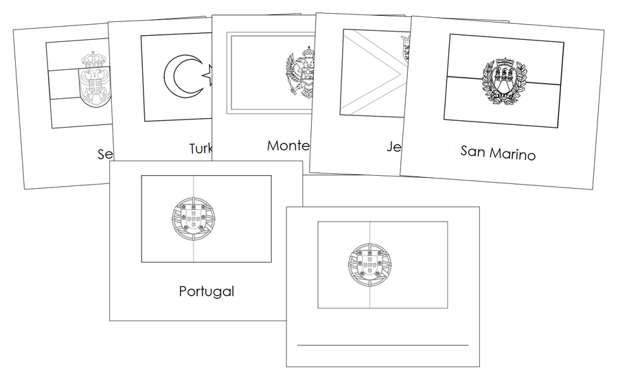 Flags of Europe Blackline Masters - Montessori Print Shop Digital Download